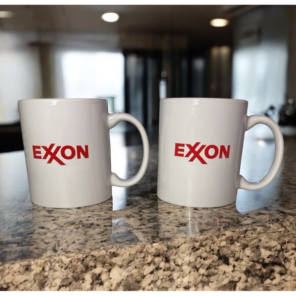 Vintage Exxon Coffee Mugs Cup Set Of 2 NEW NOS M Ware - Picture 1 of 11